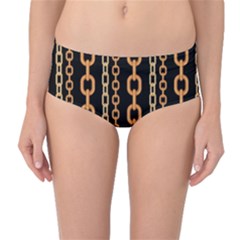 Gold Chain Jewelry Seamless Pattern Mid-waist Bikini Bottoms