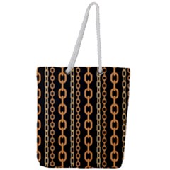 Gold Chain Jewelry Seamless Pattern Full Print Rope Handle Tote (large) by Ravend