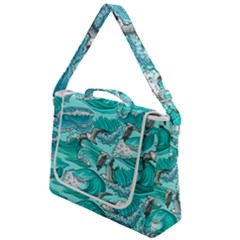 Sea Wave Seamless Pattern Box Up Messenger Bag by Ravend