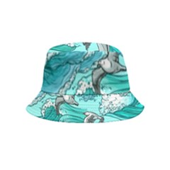 Sea Wave Seamless Pattern Bucket Hat (kids)