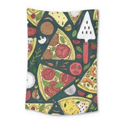 Vector Seamless Pizza Slice Pattern Hand Drawn Pizza Illustration Great Pizzeria Menu Background Small Tapestry