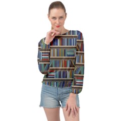 Bookshelf Banded Bottom Chiffon Top by Wegoenart