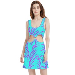 Branches Leaves Colors Summer Velvet Cutout Dress by Wegoenart