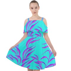 Branches Leaves Colors Summer Cut Out Shoulders Chiffon Dress by Wegoenart