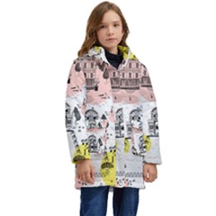 The Park  Pattern Design Kid s Hooded Longline Puffer Jacket by Wegoenart
