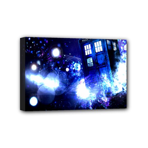 Tardis Background Space Mini Canvas 6  X 4  (stretched) by Jancukart