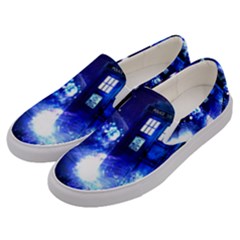 Tardis Background Space Men s Canvas Slip Ons by Jancukart