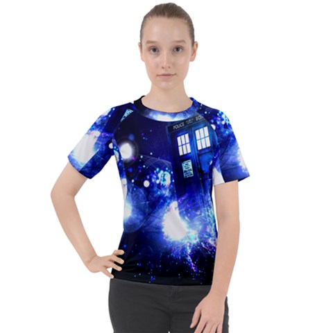 Tardis Background Space Women s Sport Raglan Tee by Jancukart