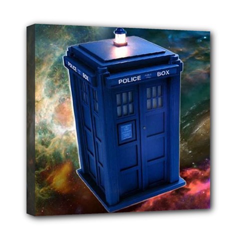 The Police Box Tardis Time Travel Device Used Doctor Who Mini Canvas 8  X 8  (stretched) by Jancukart