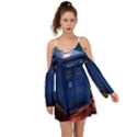 The Police Box Tardis Time Travel Device Used Doctor Who Kimono Sleeves Boho Dress View1