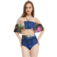 The Police Box Tardis Time Travel Device Used Doctor Who Halter Flowy Bikini Set  by Jancukart