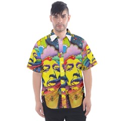 Psychedelic Rock Jimi Hendrix Men s Short Sleeve Shirt