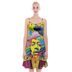 Psychedelic Rock Jimi Hendrix Spaghetti Strap Velvet Dress