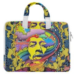 Psychedelic Rock Jimi Hendrix Macbook Pro 13  Double Pocket Laptop Bag by Jancukart