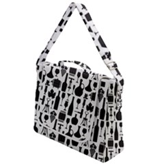 Wine Pattern Black White Box Up Messenger Bag