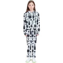 Wine Pattern Black White Kids  Tracksuit