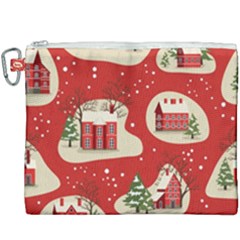 Christmas New Year Seamless Pattern Canvas Cosmetic Bag (xxxl) by Jancukart