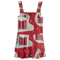 Christmas New Year Seamless Pattern Kids  Layered Skirt Swimsuit