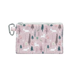 Winter Season Seamless Pattern Canvas Cosmetic Bag (small) by Jancukart