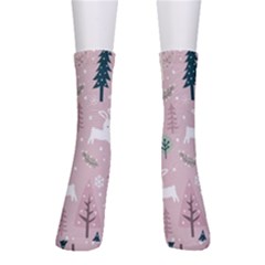 Winter Season Seamless Pattern Crew Socks