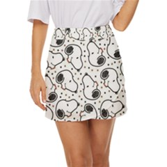 Dog Pattern Mini Front Wrap Skirt by Jancukart