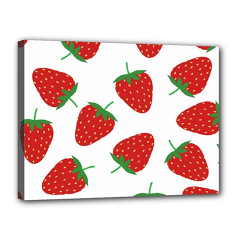 Seamless-pattern-fresh-strawberry Canvas 16  X 12  (stretched) by Jancukart