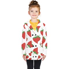 Seamless-pattern-fresh-strawberry Kids  Double Breasted Button Coat