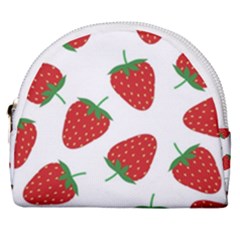 Seamless-pattern-fresh-strawberry Horseshoe Style Canvas Pouch by Jancukart