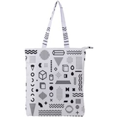 Pattern Hipster Abstract Form Geometric Line Variety Shapes Polka Dots Fashion Style Seamless Double Zip Up Tote Bag by Jancukart