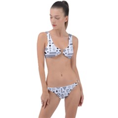 Pattern Hipster Abstract Form Geometric Line Variety Shapes Polka Dots Fashion Style Seamless Ring Detail Crop Bikini Set