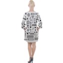 Pattern Hipster Abstract Form Geometric Line Variety Shapes Polka Dots Fashion Style Seamless Open Neck Shift Dress View2