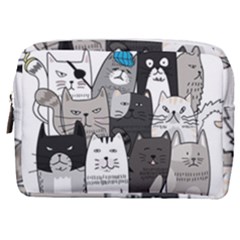 Cute Cat Hand Drawn Cartoon Style Make Up Pouch (medium)