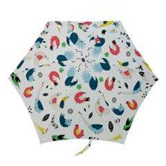 Vector-set-isolates-with-cute-birds-scandinavian-style Mini Folding Umbrellas by Jancukart