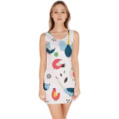 Vector-set-isolates-with-cute-birds-scandinavian-style Bodycon Dress by Jancukart