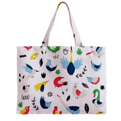 Vector-set-isolates-with-cute-birds-scandinavian-style Zipper Mini Tote Bag by Jancukart