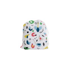 Vector-set-isolates-with-cute-birds-scandinavian-style Drawstring Pouch (xs) by Jancukart