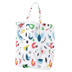 Vector-set-isolates-with-cute-birds-scandinavian-style Giant Grocery Tote by Jancukart