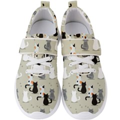 Cute-cat-seamless-pattern Men s Velcro Strap Shoes