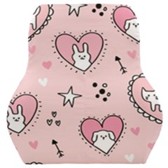 Cartoon-cute-valentines-day-doodle-heart-love-flower-seamless-pattern-vector Car Seat Back Cushion 