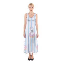 French-bulldog-dog-seamless-pattern Sleeveless Maxi Dress