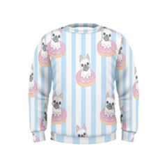 French-bulldog-dog-seamless-pattern Kids  Sweatshirt