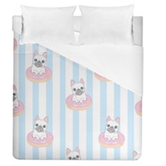 French-bulldog-dog-seamless-pattern Duvet Cover (queen Size) by Jancukart
