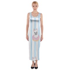 French-bulldog-dog-seamless-pattern Fitted Maxi Dress