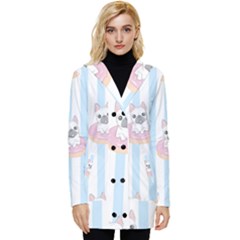 French-bulldog-dog-seamless-pattern Button Up Hooded Coat 