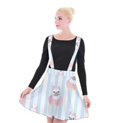 French-bulldog-dog-seamless-pattern Suspender Skater Skirt by Jancukart