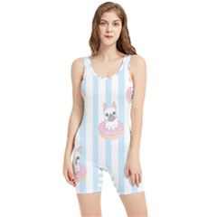 French-bulldog-dog-seamless-pattern Women s Wrestling Singlet