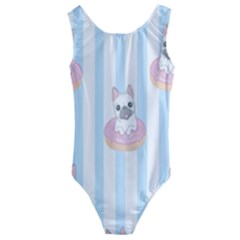 French-bulldog-dog-seamless-pattern Kids  Cut-Out Back One Piece Swimsuit