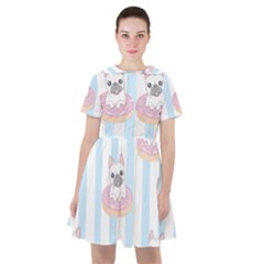 French-bulldog-dog-seamless-pattern Sailor Dress