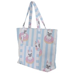 French-bulldog-dog-seamless-pattern Zip Up Canvas Bag