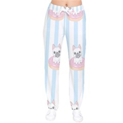 French-bulldog-dog-seamless-pattern Women velvet Drawstring Pants